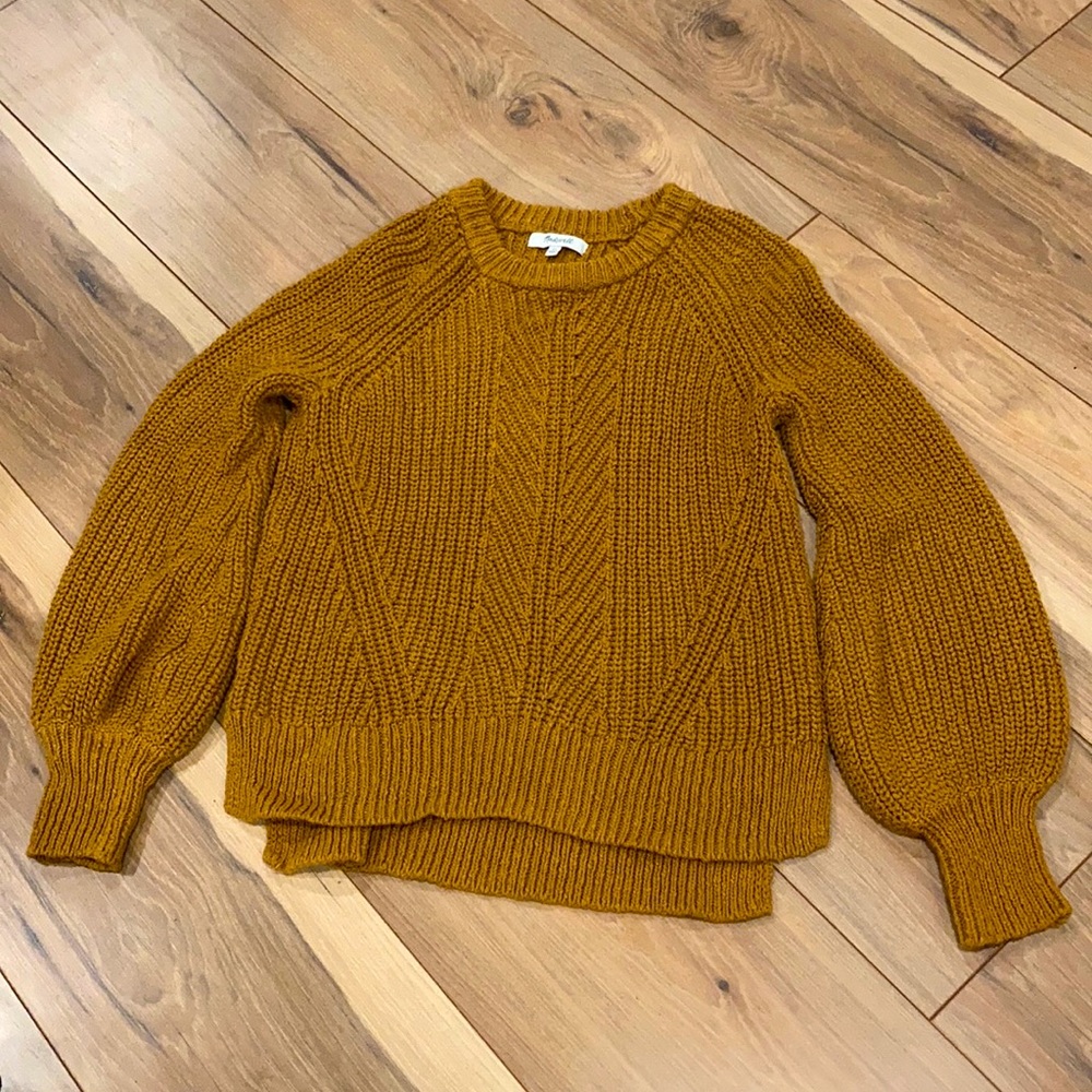 Mustard cable knit sweater